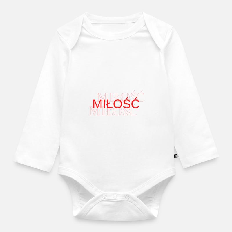 AMOUR - Body Bébé bio manches longues - blanc