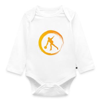 Sporty Hobby Leidenschaft Bowling - Baby Bio-Langarm-Body - Weiß - Vorne