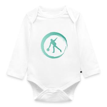 Sporty Hobby Leidenschaft Bowling - Baby Bio-Langarm-Body - Weiß - Vorne