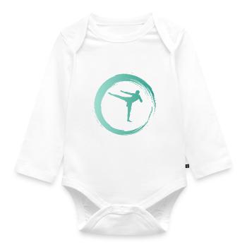 Sporty Hobby Leidenschaft Kickboxen - Baby Bio-Langarm-Body - Weiß - Vorne