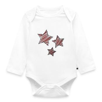 STERN. STERNE. STERN. STERNE. FEST. JAHRESTAG - Baby Bio-Langarm-Body - Weiß - Vorne