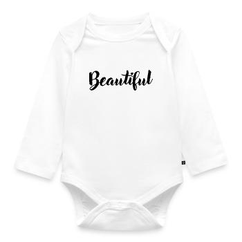 Beautiful - Organic Longsleeve Baby Bodysuit - white - Front