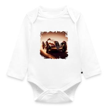 Classic Autorennen ist ein aufregendes Erlebnis - Baby Bio-Langarm-Body - Weiß - Vorne