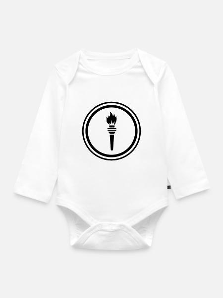 Flamme Symbol - Baby Bio-Langarm-Body - Weiß
