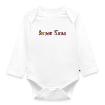 Super Nana - Baby Bio-Langarm-Body - Weiß - Vorne