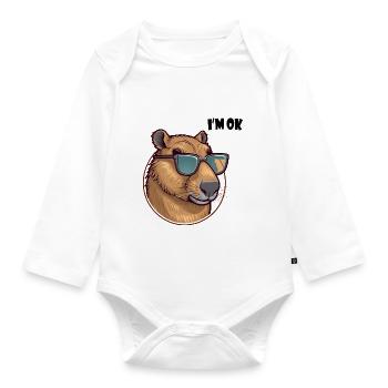 Capybara Lustig wasserschweine - Baby Bio-Langarm-Body - Weiß - Vorne