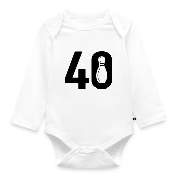 40 Bowling Bowler 40 - Body Bébé bio manches longues - blanc - Devant
