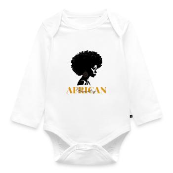 African Beauty - Organic Longsleeve Baby Bodysuit - white - Front