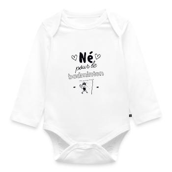 Né pour le badminton - Body Bébé bio manches longues - blanc - Devant