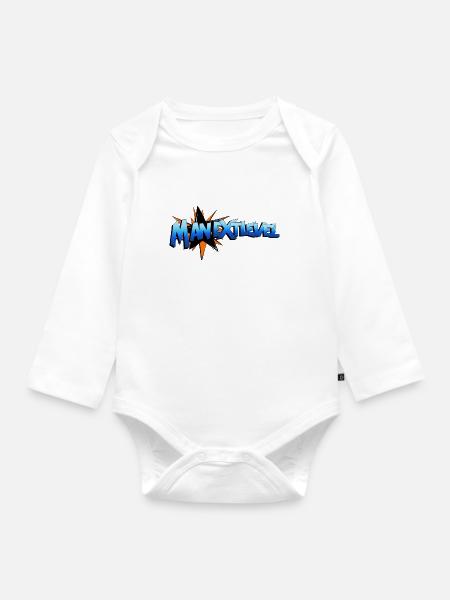 "Manextlevel Star" - Baby Bio-Langarm-Body - Weiß