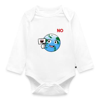 Just Say No To Plastic Bags! Klimaaktivist - Baby Bio-Langarm-Body - Weiß - Vorne