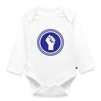 Hand Faust - Baby Bio-Langarm-Body - Weiß - Vorne