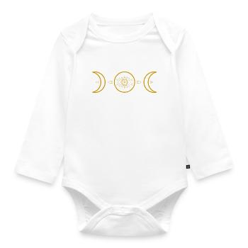 The triple moon - Organic Longsleeve Baby Bodysuit - white - Front