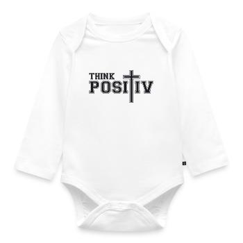 Penser positif - Body Bébé bio manches longues - blanc - Devant
