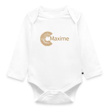 Für Maxime - Baby Bio-Langarm-Body - Weiß - Vorne