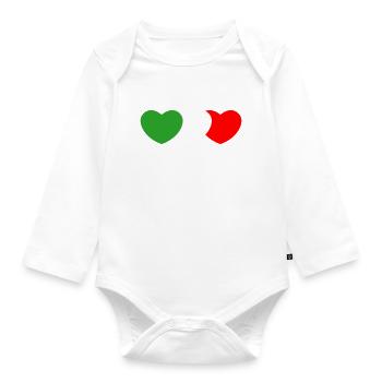 Italie coeur - Body Bébé bio manches longues - blanc - Devant
