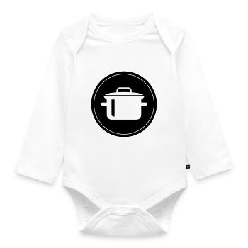 Cuisson d’une casserole - Body Bébé bio manches longues - blanc - Devant