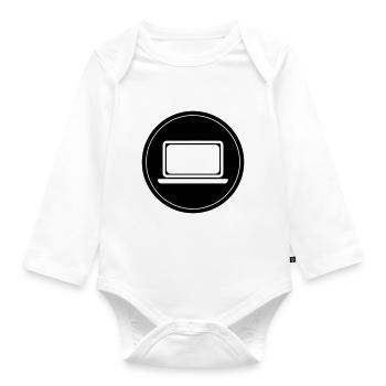 Laptop Pc Büro - Baby Bio-Langarm-Body - Weiß - Vorne