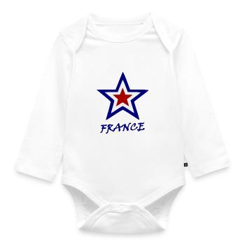 Homesickness for France - Organic Longsleeve Baby Bodysuit - white - Front