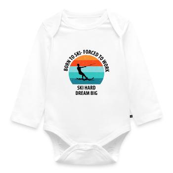 Water skis, water skis, water skiers - Organic Longsleeve Baby Bodysuit - white - Front