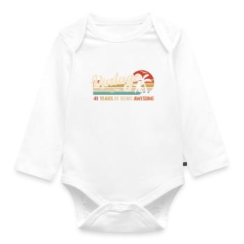 41 Years Retro Vintage Birthday Gift 41 Years - Organic Longsleeve Baby Bodysuit - white - Front