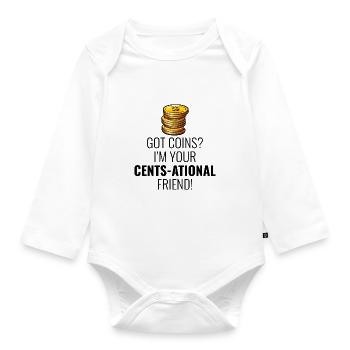 Coin Collecting Collector Numismatic Numismatist - Organic Longsleeve Baby Bodysuit - white - Front