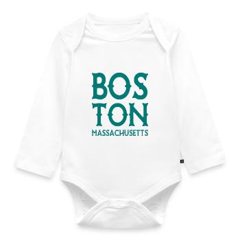Boston - Massachusetts - États-Unis d’Amérique - Body Bébé bio manches longues - blanc - Devant