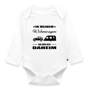 Camping - Baby Bio-Langarm-Body - Weiß - Vorne