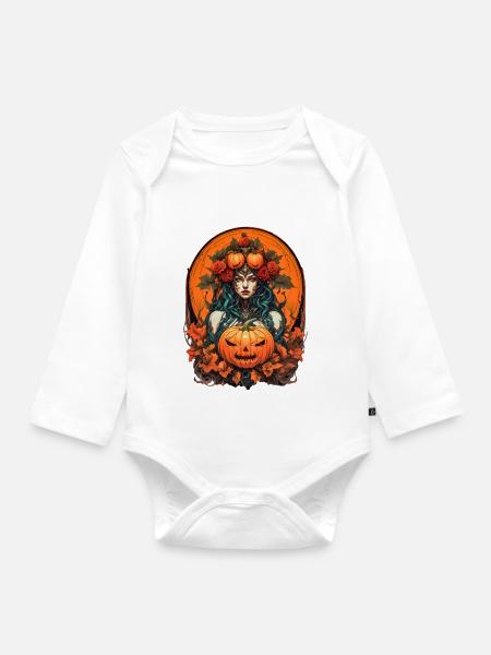 Halloween - Baby Bio-Langarm-Body - Weiß