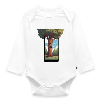 The Smartphone Tree - The environment in your phone! - Organic Longsleeve Baby Bodysuit - white - Front