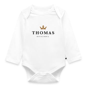 Thomas - Baby Bio-Langarm-Body - Weiß - Vorne