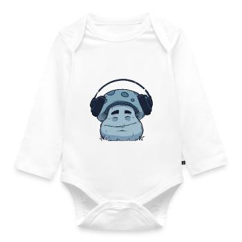 For the love of music - Organic Longsleeve Baby Bodysuit - white - Front