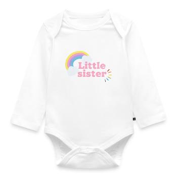 Kleine Schwester Regenbogen - Baby Bio-Langarm-Body - Weiß - Vorne