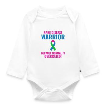 Rare Disease Warrior Empowering Awareness - Organic Longsleeve Baby Bodysuit - white - Front