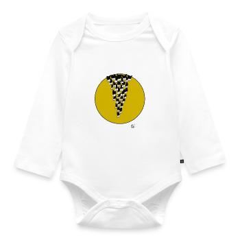 Bats are watching you - Organic Longsleeve Baby Bodysuit - white - Front