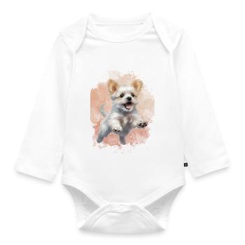 Fliegender Hund - Baby Bio-Langarm-Body - Weiß - Vorne