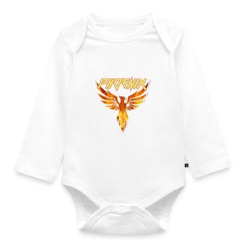phoenix,phönix,vogel,feuer,illustration - Baby Bio-Langarm-Body - Weiß - Vorne