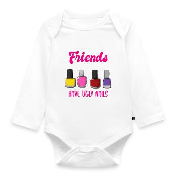 Friends Don't Let Friends Have Ugly Nails - Baby Bio-Langarm-Body - Weiß - Vorne