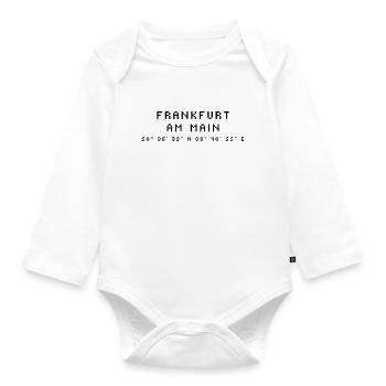 Frankfurt am Main coordinates - Organic Longsleeve Baby Bodysuit - white - Front