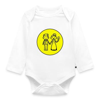Brautpaar Ehepaar Symbol - Baby Bio-Langarm-Body - Weiß - Vorne