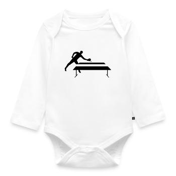 Table tennis player - Organic Longsleeve Baby Bodysuit - white - Front