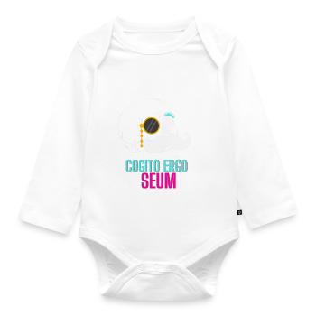 cogito ergo seum black - Body Bébé bio manches longues - blanc - Devant