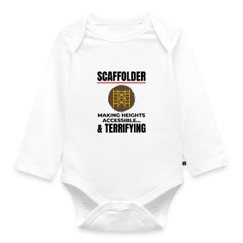 Scaffolder Scaffold Builder Scaffolding Platform - Organic Longsleeve Baby Bodysuit - white - Front