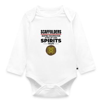 Scaffolder Scaffold Builder Scaffolding Platform - Organic Longsleeve Baby Bodysuit - white - Front