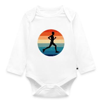 Running Running Race Fitness Cross Country Runnin - Organic Longsleeve Baby Bodysuit - white - Front