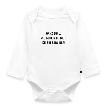No matter how Berlin you are, I'm a Berliner! - Organic Longsleeve Baby Bodysuit - white - Front