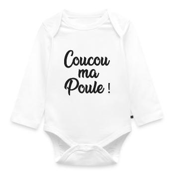 coucou ma poule - Body Bébé bio manches longues - blanc - Devant