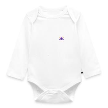 Furchtlos - weiße Schrift - Baby Bio-Langarm-Body - Weiß - Vorne