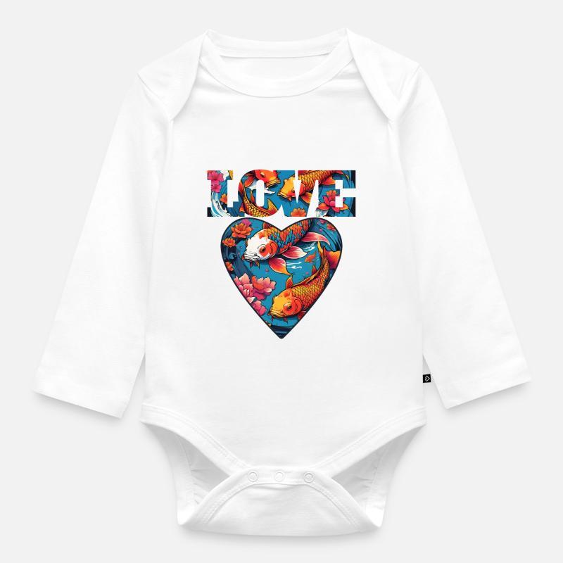 Liebe - Baby Bio-Langarm-Body - Weiß