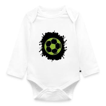 splatter fußball - Baby Bio-Langarm-Body - Weiß - Vorne